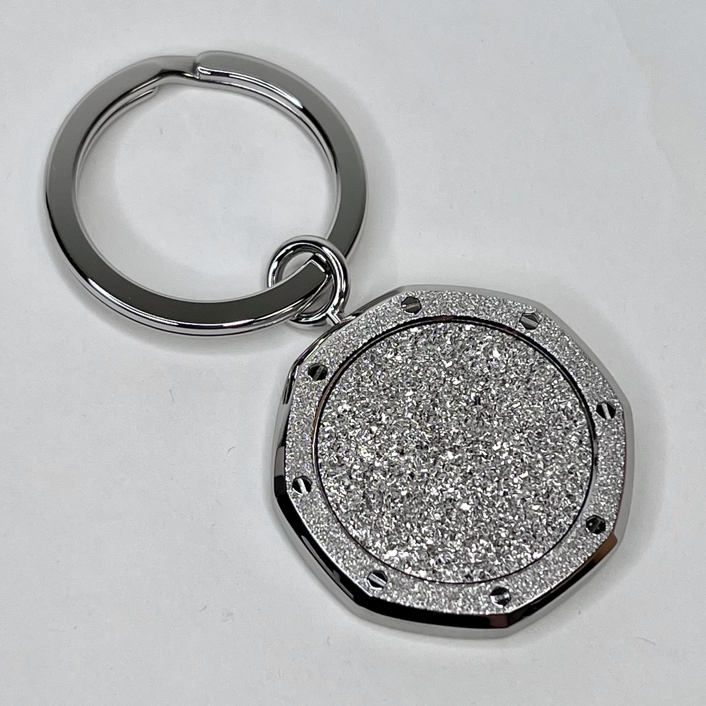 Audemars Piguet Silver Frosted Royal Oak Key Ring | Luxury Swiss