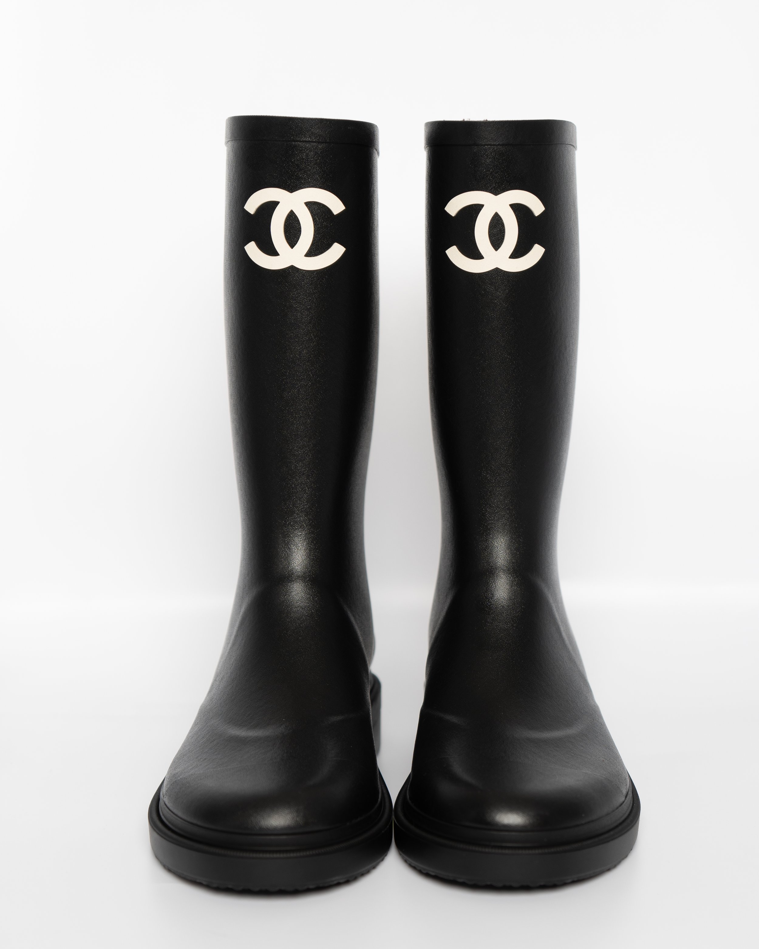 Chanel Black rain boots 38,39,40 — ALI LUX