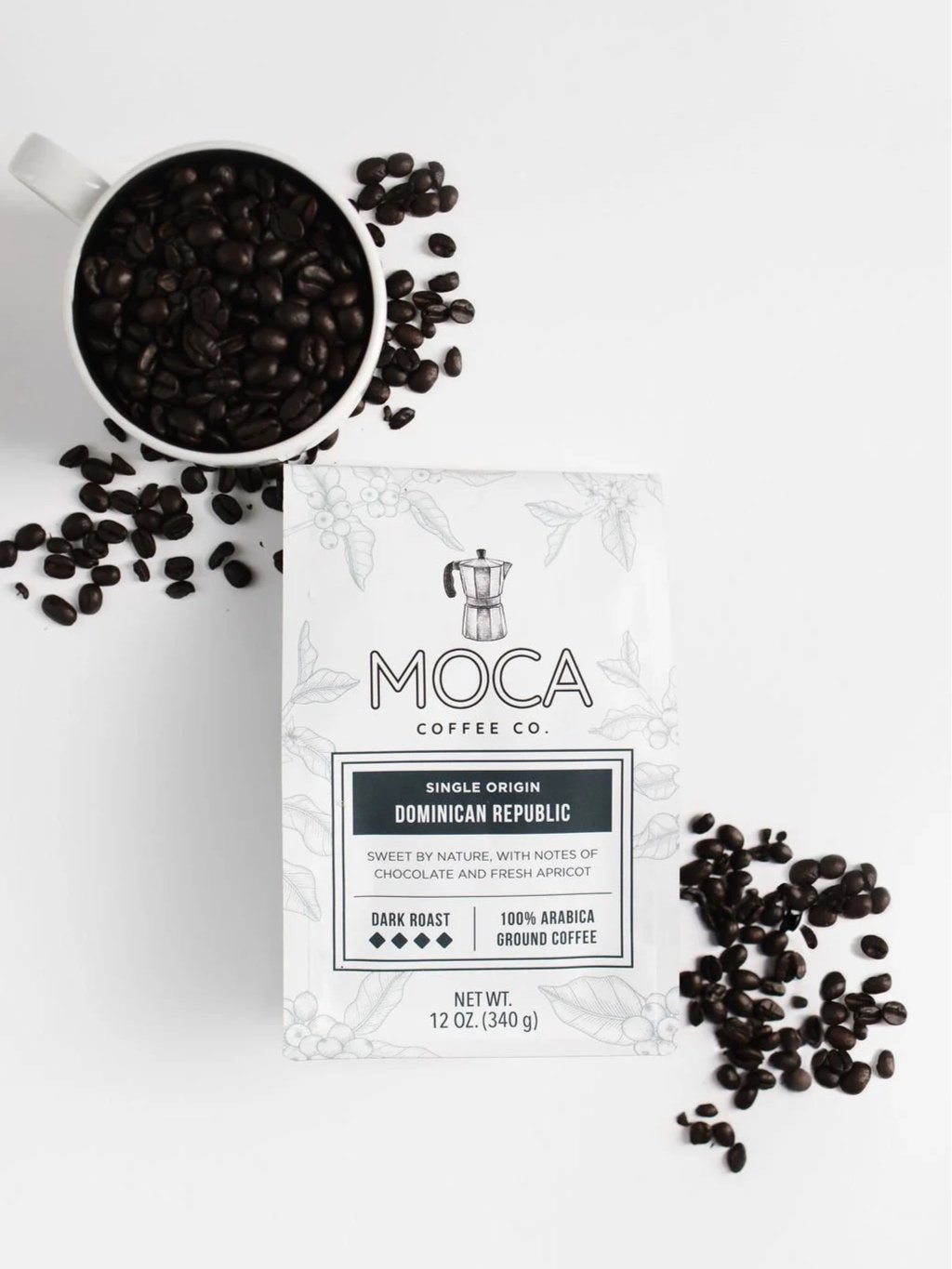 Medium Roast | 100% Arabica WHOLE BEANS 12 oz — Moca Coffee Company