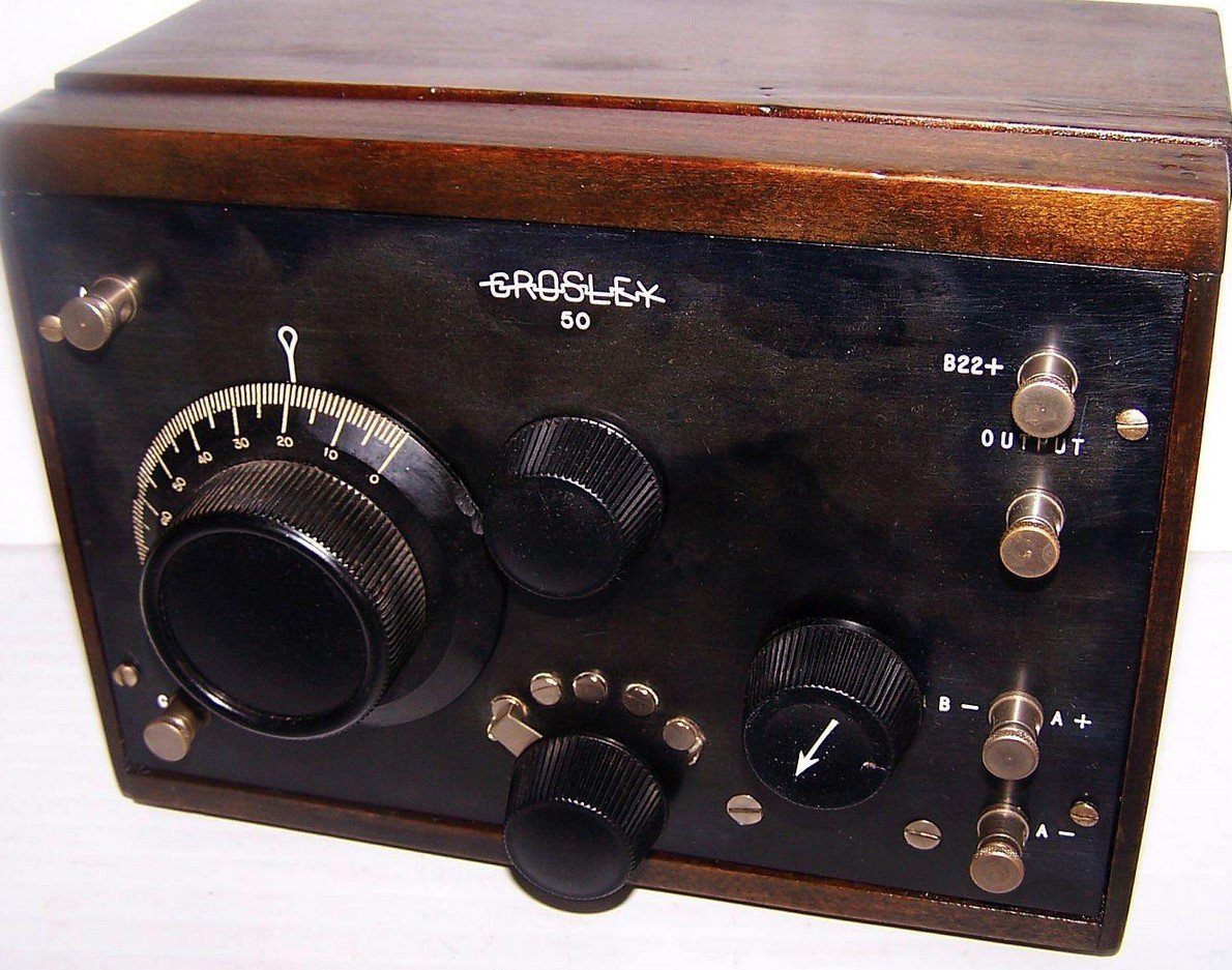 アンティーク 単球ラジオ (Crosley Model 50) レシーバー付 Model 50