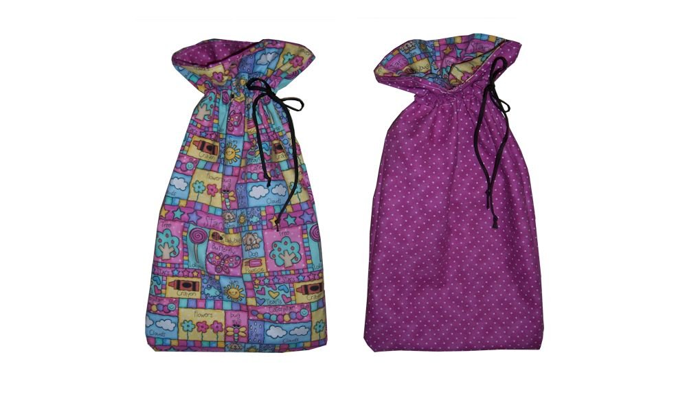 Reversible Reversible Lamb Drawstring Bag deci ovy Lamb Drawstring