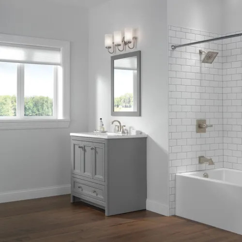 Delta Lakewood Centerset Bathroom Faucet, Two-Handle, Deck Mount