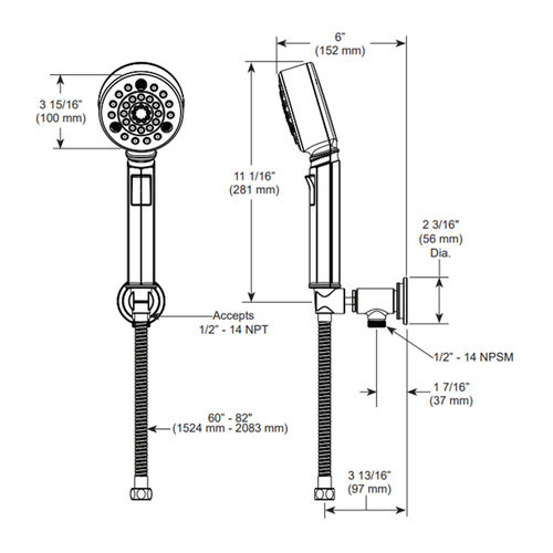 Brizo Invari Multi-Function Wall-Mount Hand Shower with H2OKinetic