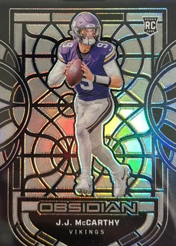 JJ McCarthy 2024 Obsidian #12 Black Stained Glass /(SSP) Price