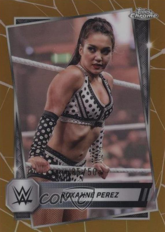 Roxanne Perez 2025 Topps Chrome WWE #44 Gold Refractor /50 Price