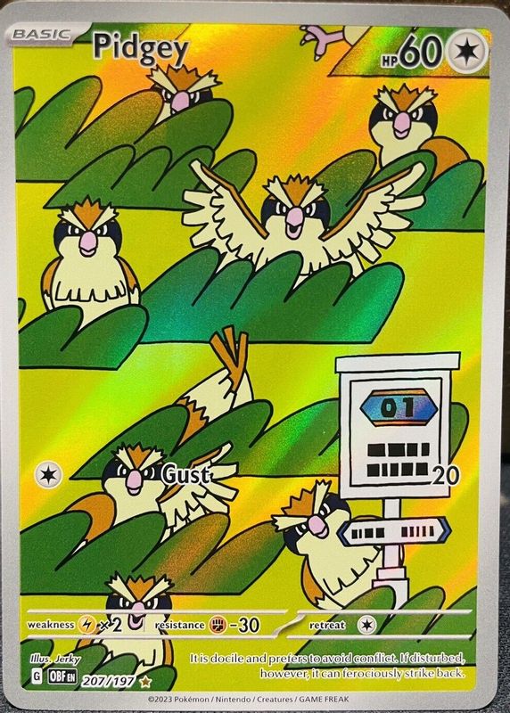 Pidgey 2023 Scarlet & Violet: Obsidian Flames #207/197