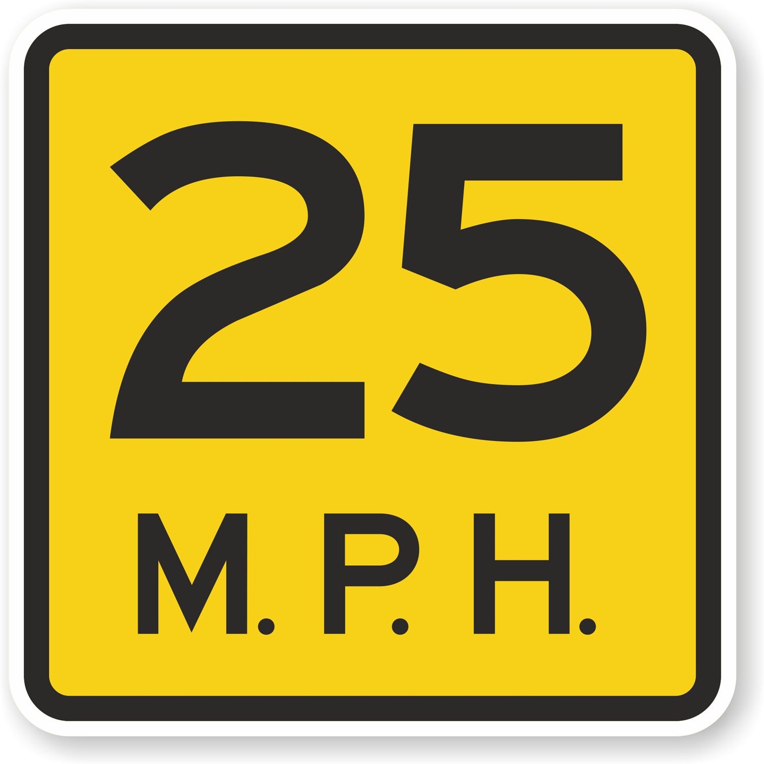 25 MPH Speed Limit Sign , SKU: X-W13-1-25