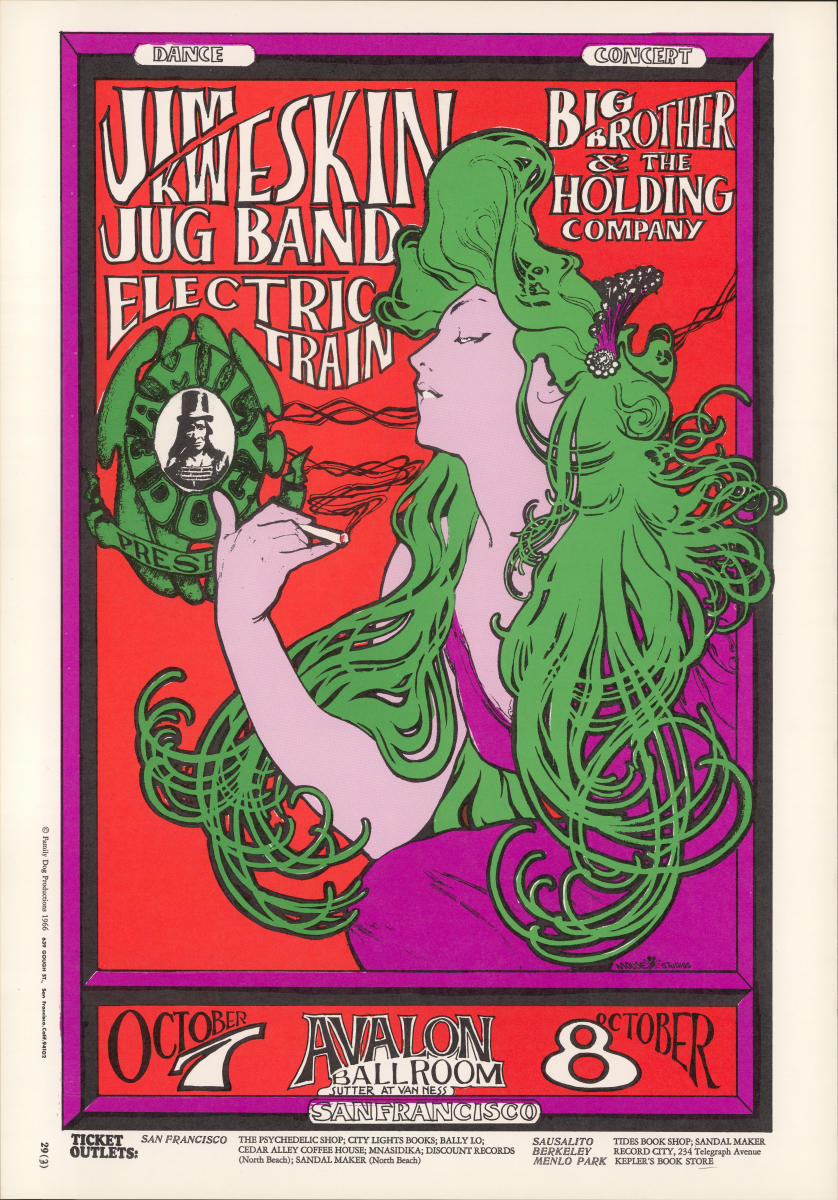 Jim Kweskin Jug Band Vintage Concert Poster from Avalon Ballroom