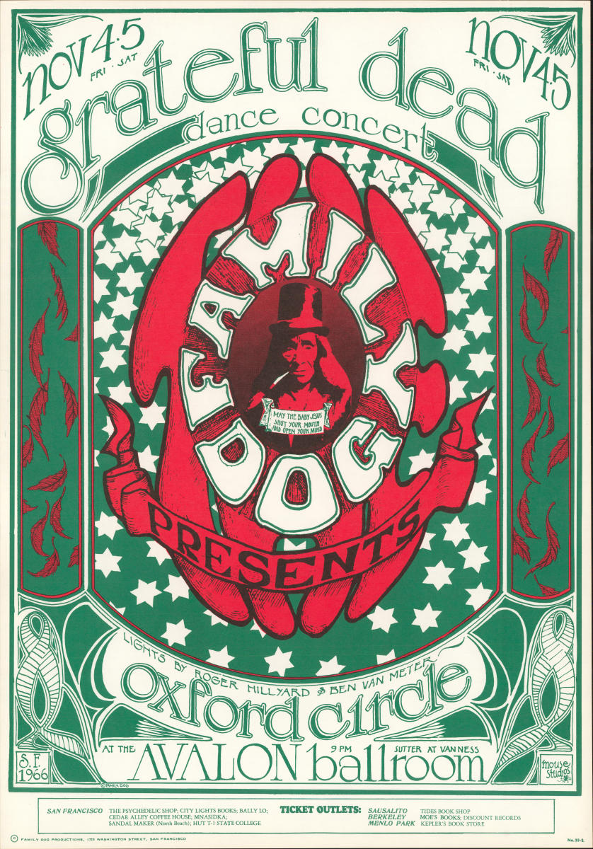 Grateful Dead Vintage Concert Poster from Avalon Ballroom, Nov 4
