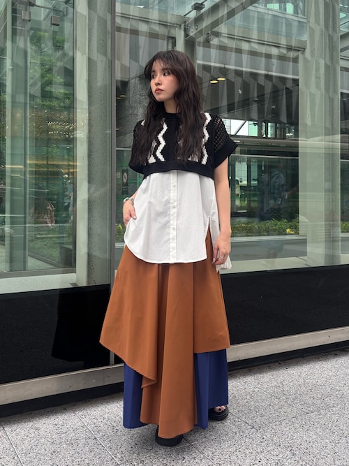 UN3D.（アンスリード） ブラウス シャツ LAYERED SHIRT CAMISOLE