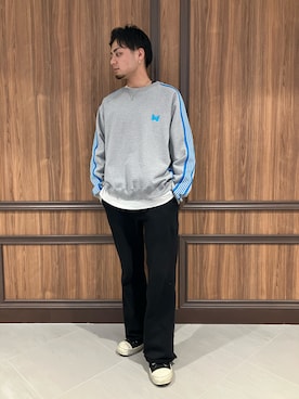 Needlesのスウェット（ブルー系）を使った人気ファッション