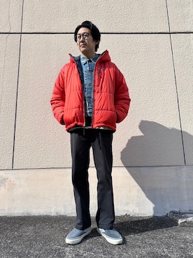 patagoniaのダウンジャケット/コート（レッド系）を使ったメンズ人気