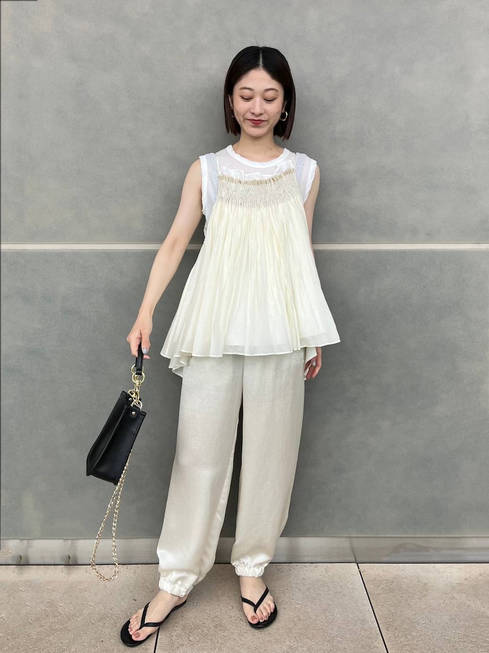 Curensology(カレンソロジー)/コットンシルクギャザーキャミソールを