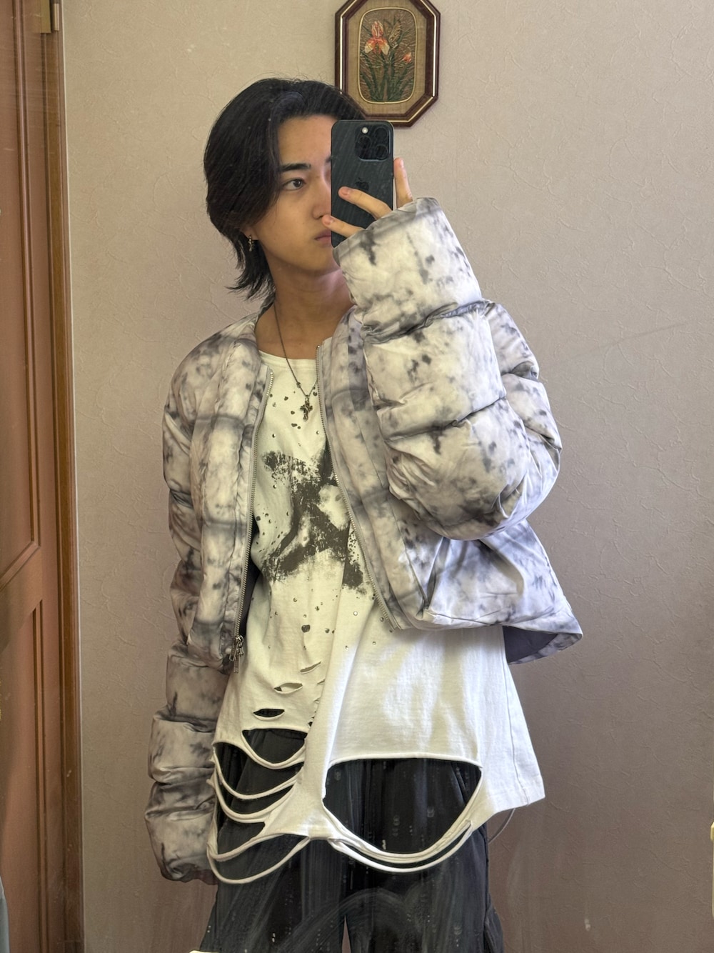 GRANCY】Printed Short Real Down / プリントショートリアルダウンを