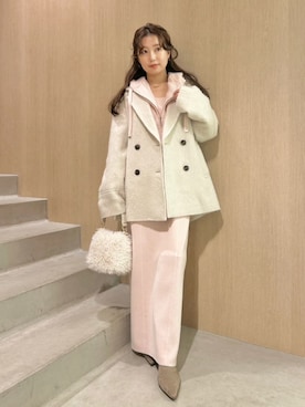 オーバーサイズウールシャギージャコットを使った人気ファッション