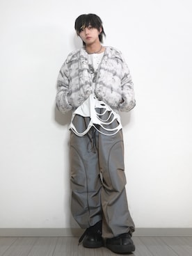 GRANCY】Printed Short Real Down / プリントショートリアルダウンを