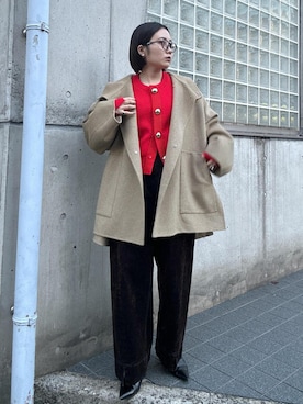 WEB限定・サステナブル】スタンドカラーハーフリバーコートを使った