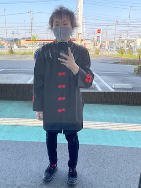 REFLEM/レフレム』ショルダーZIPチャイナシャツを使ったメンズ人気