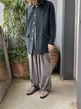 saby/サバイ/TUCK BAGGY OVA-VISCOSE WOOL TWILL-別注/タックバギー