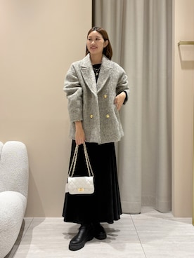 追加4】【一部店舗限定】ラメシャギースライバーPコート/ピーコートを