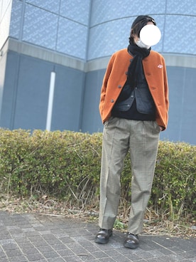 ダントン DANTON ウール オレンジ ノーカラージャケット M 36 DANTON