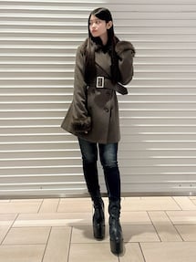 ベルト付きタイトファーコート｜ジェイダ（GYDA）アウトレット公式通販