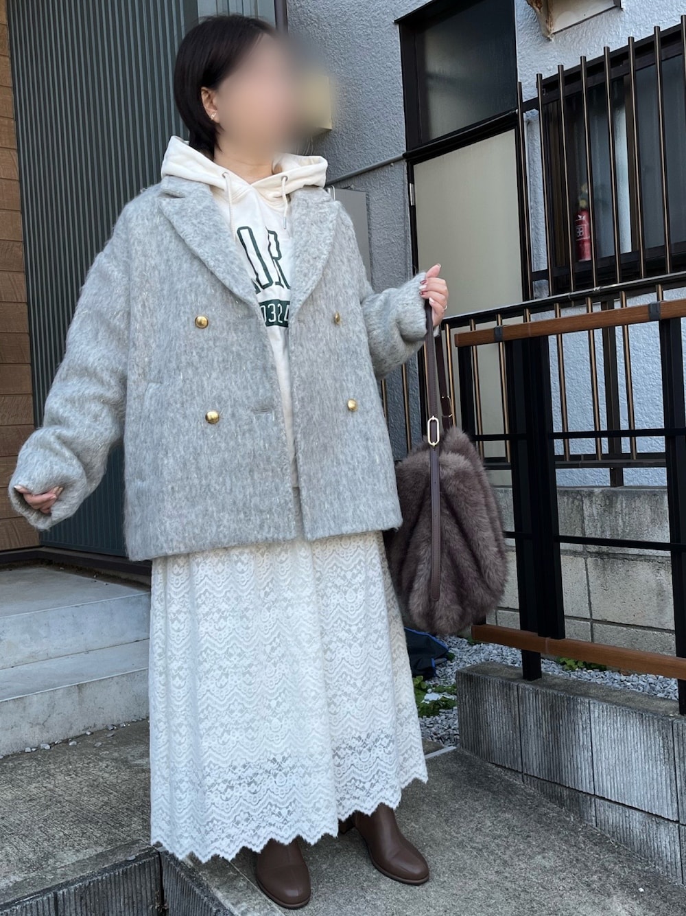 追加4】【一部店舗限定】ラメシャギースライバーPコート/ピーコートを