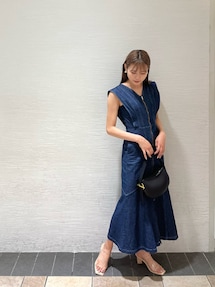 フレアスリーブデニムワンピース｜ラグナムーン（LAGUNAMOON