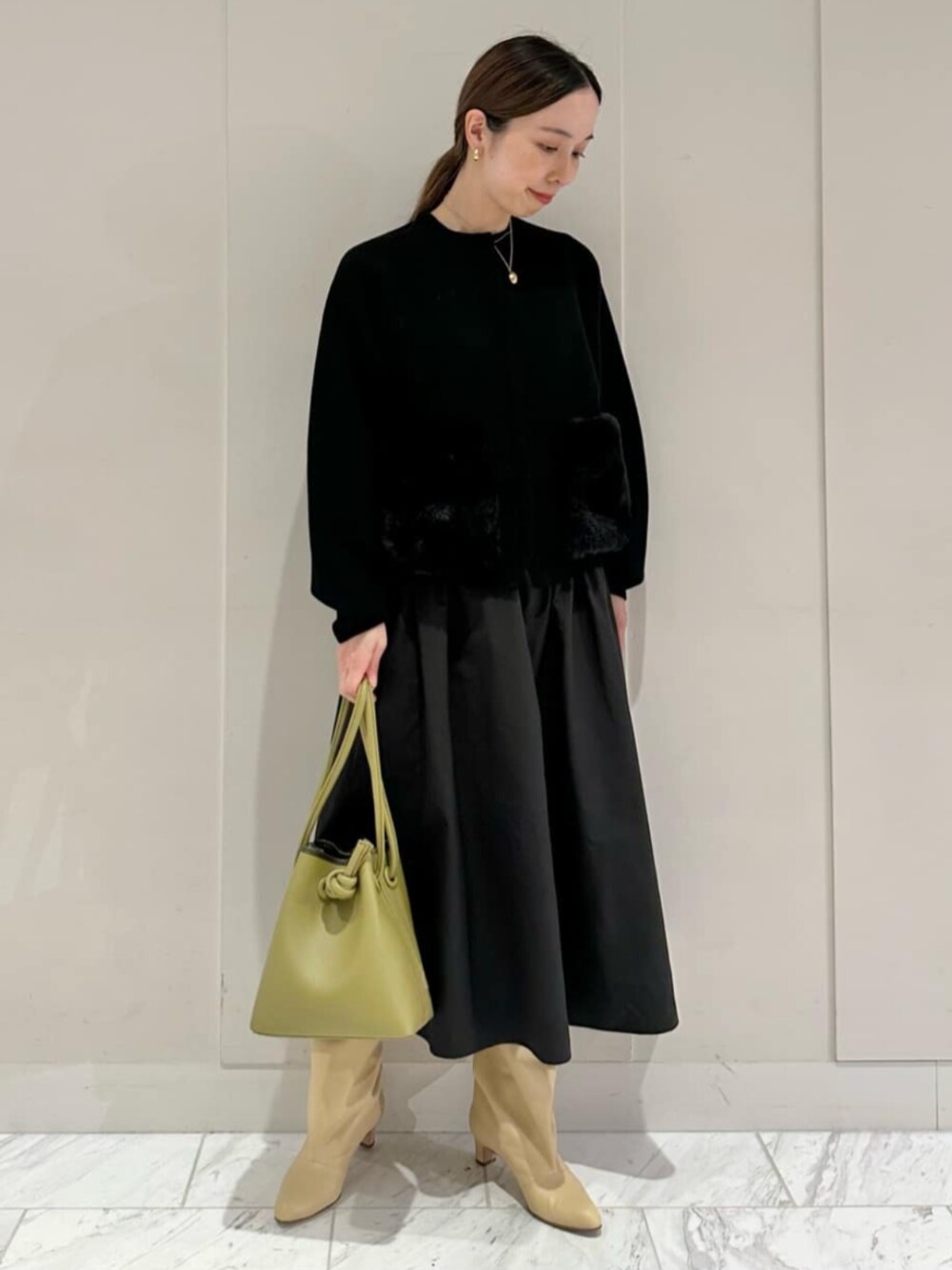 BALLSEY（ボールジィ）の「ウールポリエステルミラノリブ ファー