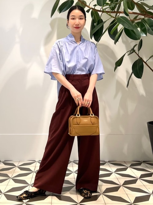 MACPHEE（マカフィー） ブラウス シャツ コットンブロード ギャザー