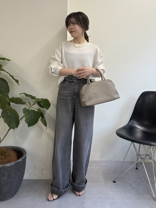 ジャケットやカーデのインナーに！】バックスリットブラウスT（シャツ