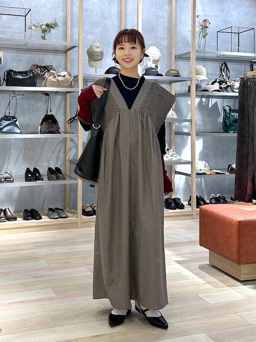 シャーリングワンピース LEPSIM レプシィム シャーリングVワンピース