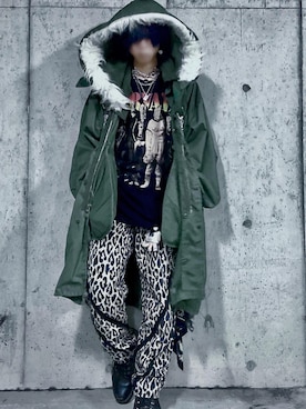 モッズコートを使った「グランジ」のメンズ人気ファッション