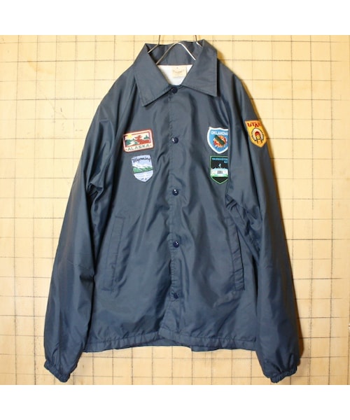 の「70s 80s USA製 AUBURN ワッペン ナイロン コーチ ジャケット