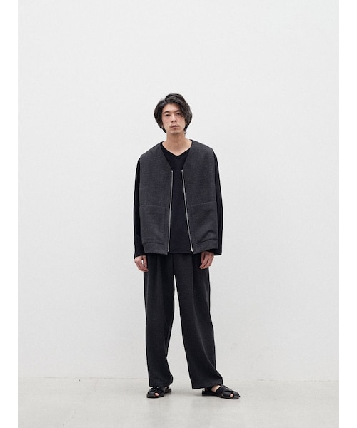LIDNM（リドム）の「LIGHT TWEED ZIP VEST（ベスト）」 - WEAR