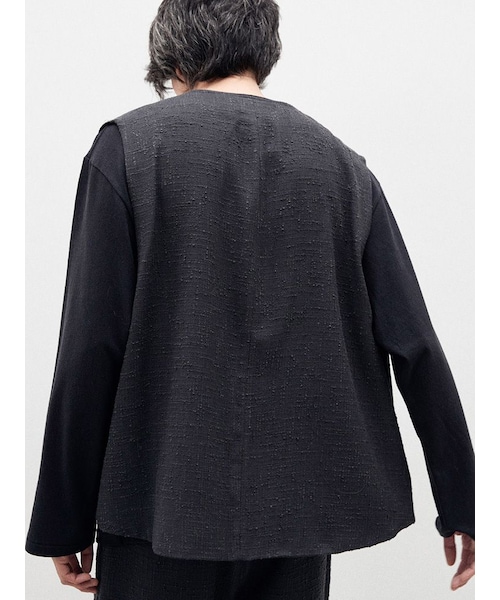 LIDNM（リドム）の「LIGHT TWEED ZIP VEST（ベスト）」 - WEAR