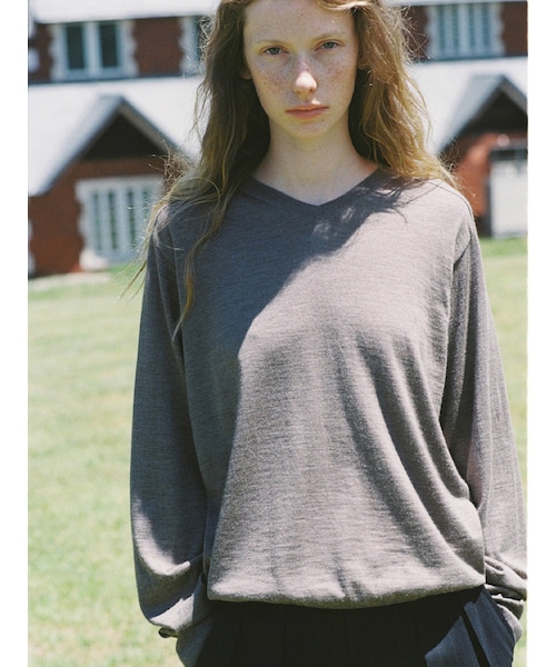 LIDNM（リドム）の「W/Si/Ca 18G V Neck Knit（ニット/セーター）」 - WEAR