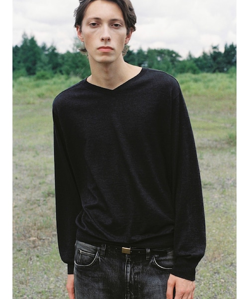 LIDNM（リドム）の「W/Si/Ca 18G V Neck Knit（ニット/セーター）」 - WEAR