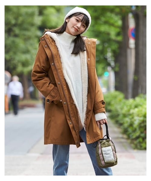 nissen（ニッセン）の「大きいサイズ裏ボアライナー付モッズコート