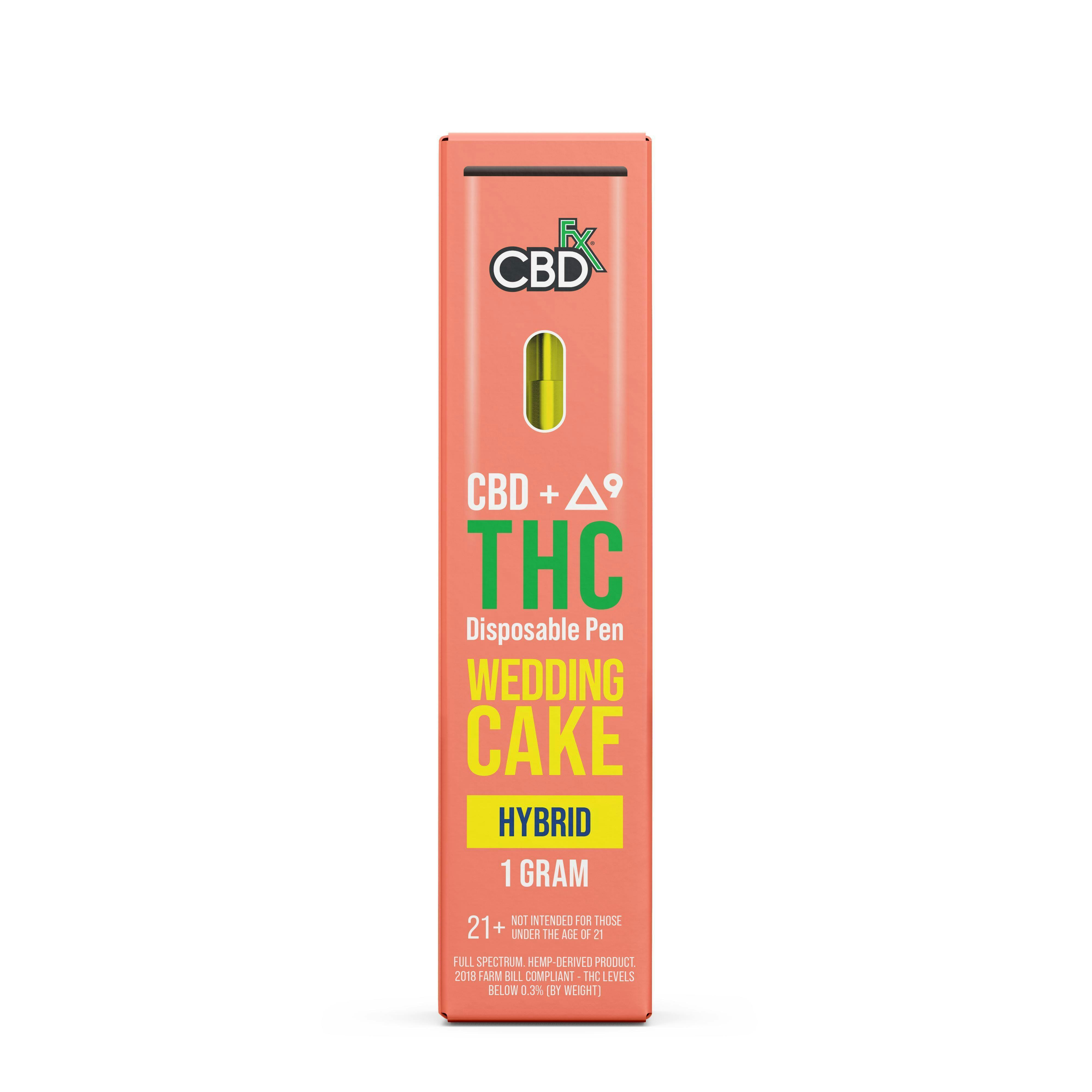 CBD + Delta-9 THC Vape Pen: Wedding Cake Hybrid - CBDfx