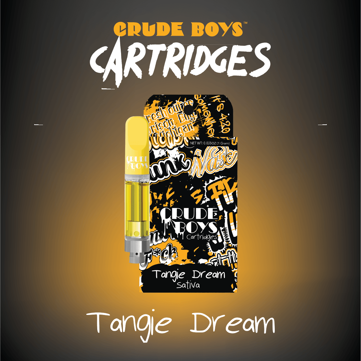 Crude Boys 1G Cartridge - Tangie Dream (Sativa) - Crude Boys