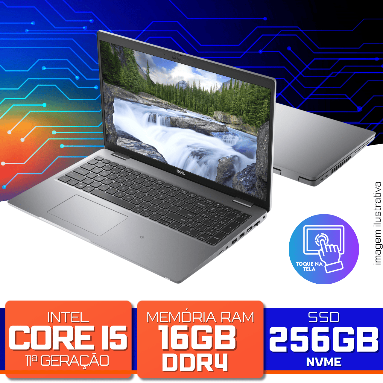 Notebook Dell Latitude 5520 com Intel Core i5 11ª geração, 16GB