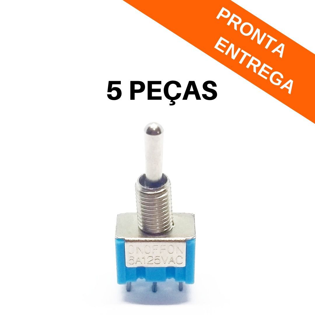 Kit 5 peças - Chave Alavanca 3 Terminais 3 posições MTS-103 (Liga