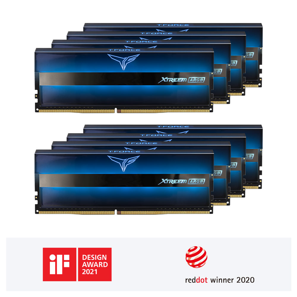 XTREEM ARGB DDR4 DESKTOP MEMORY BLUE 128GB(8x16GB) 3600MHz CL18
