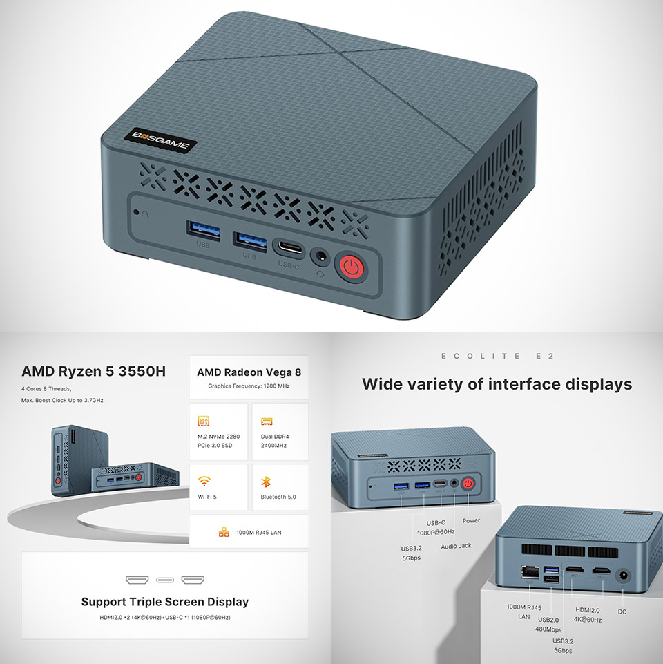 The BOSGAME E2 Mini PC Offers Big Power in a Compact Package, and