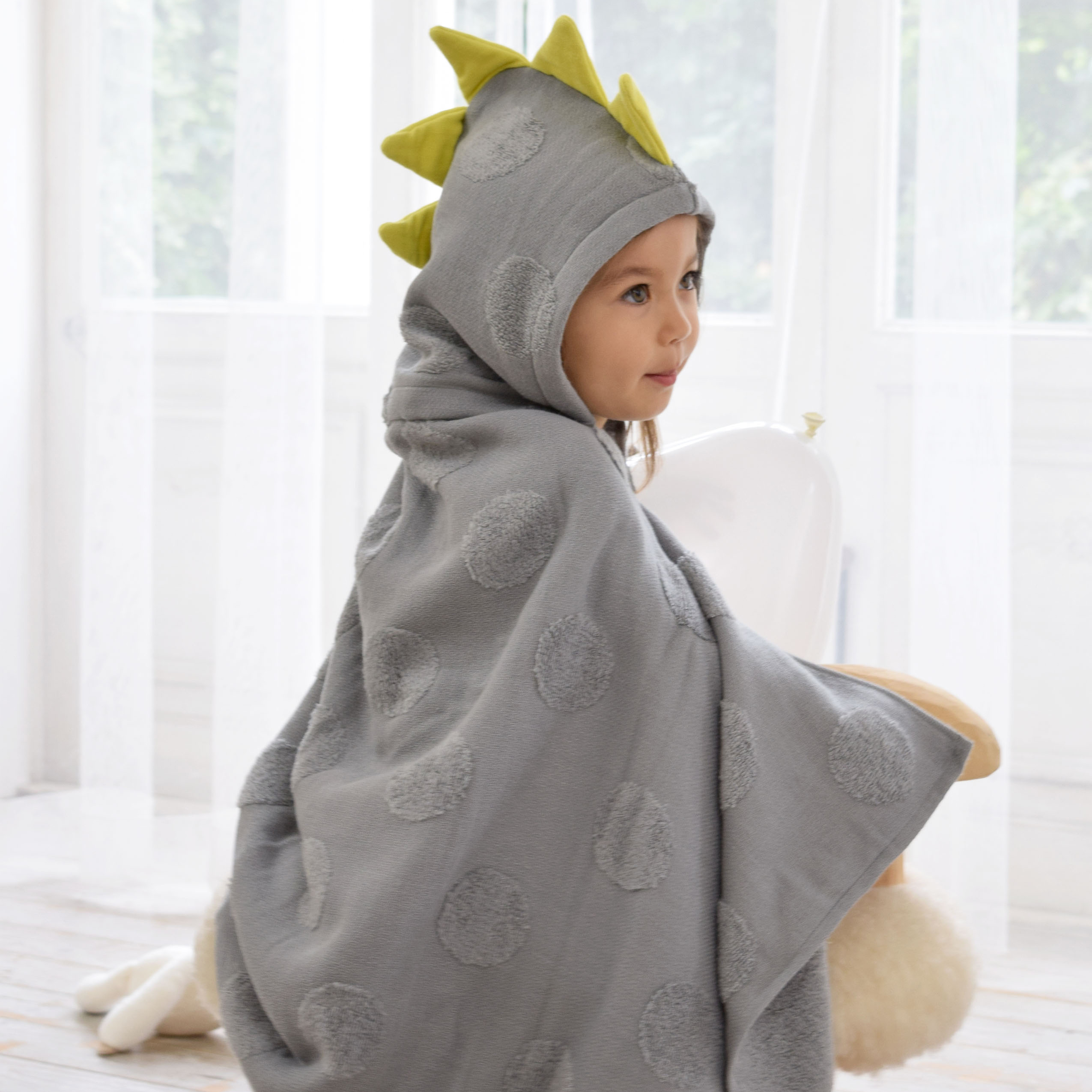 名入れギフト】ソフ フード付きバスタオル（恐竜） | kontex（コン