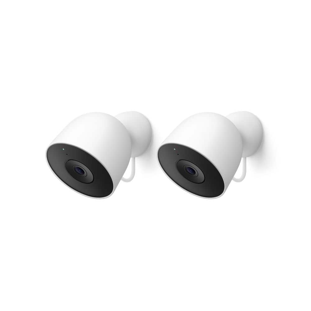 Google Nest Outdoor Security Camera (Wired, 2nd gen) 2-Pack - Snow