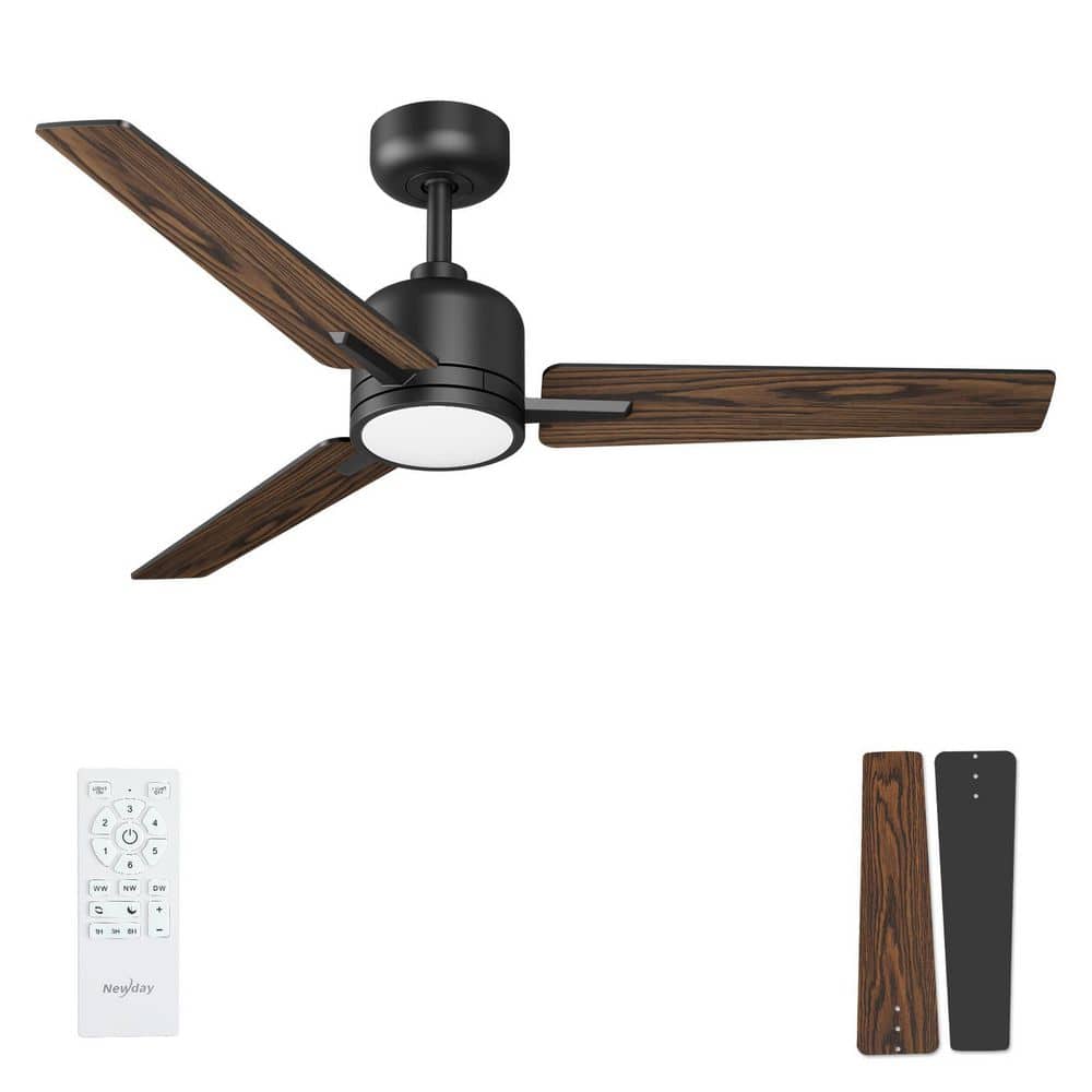 ZXXC 52 in. Indoor/Outdoor Black Downrod Mount Ceiling Fan with