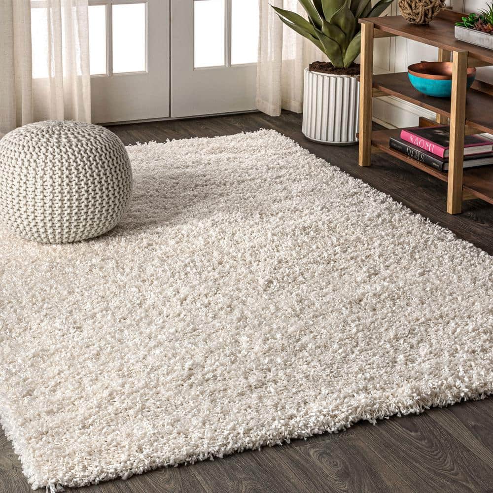 JONATHAN Y Mercer Shag Plush Cream 4 ft. x 6 ft. Area Rug MCR106D