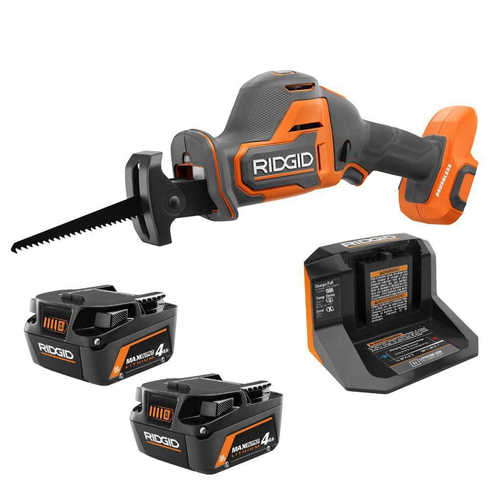 RIDGID 18V Max Output (2) 4.0Ah Battery and Charger with FREE 18V